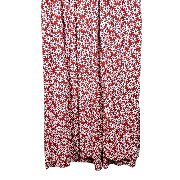 Madewell Clara Midi Dress Falling Daisies Small Russet Burnt Orange - Picture 9 of 16